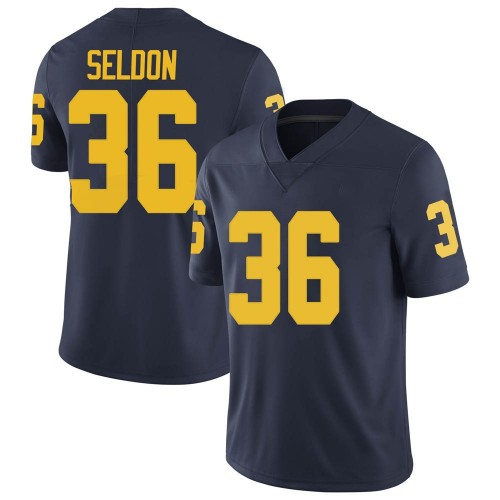 Andre Seldon Michigan Wolverines Men's NCAA #36 Navy Limited Brand Jordan College Stitched Football Jersey ZZW6054RY